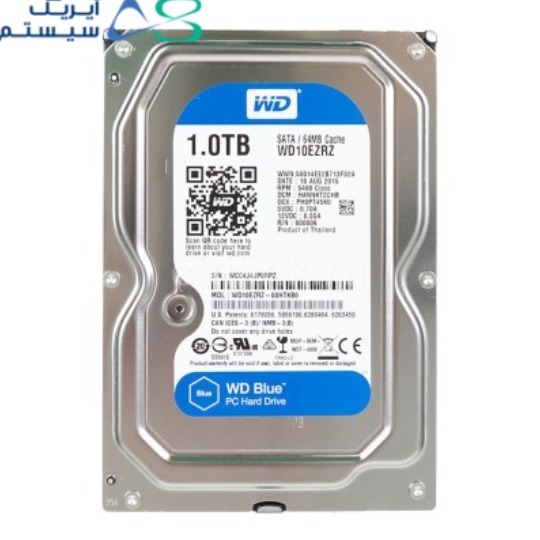 هارددیسک اینترنال وسترن دیجیتال آبی مدل WD10EZRZ ظرفیت 1 ترابایت