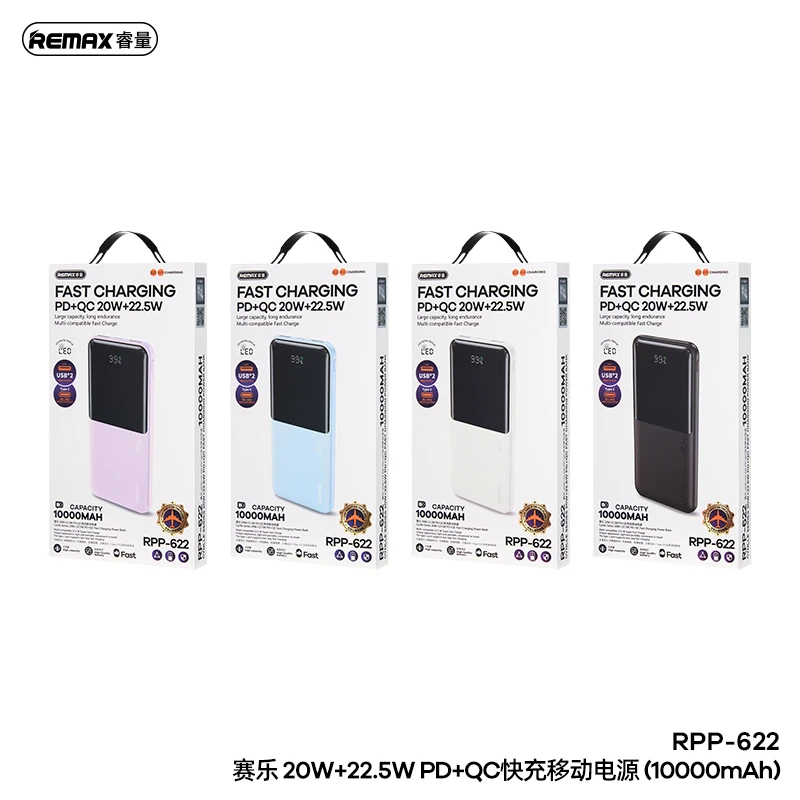  پاوربانک ریمکس مدل RPP622 ظرفیت 10000 میلی آمپر ساعت